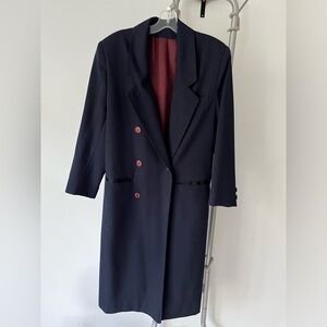 Vintage Navy Fine Wool Overcoat